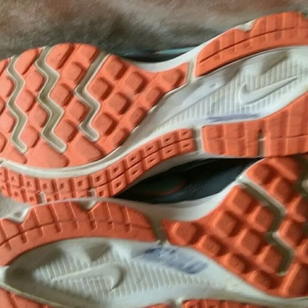 Nike Downshifter 6 Running Shoes Grey & Coral & Light Blue 684765-018 - Size 8
